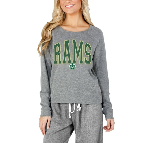 Women's Concepts Sport Gray Colorado State Rams Mainstream Terry Long Sleeve Top
