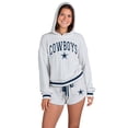thumbnail image 1 of Women's Concepts Sport  Gray Dallas Cowboys Whitley Long Sleeve Hoodie Top & Shorts Set, 1 of 3