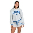 thumbnail image 1 of Women's Concepts Sport  Gray Detroit Lions Whitley Long Sleeve Hoodie Top & Shorts Set, 1 of 3