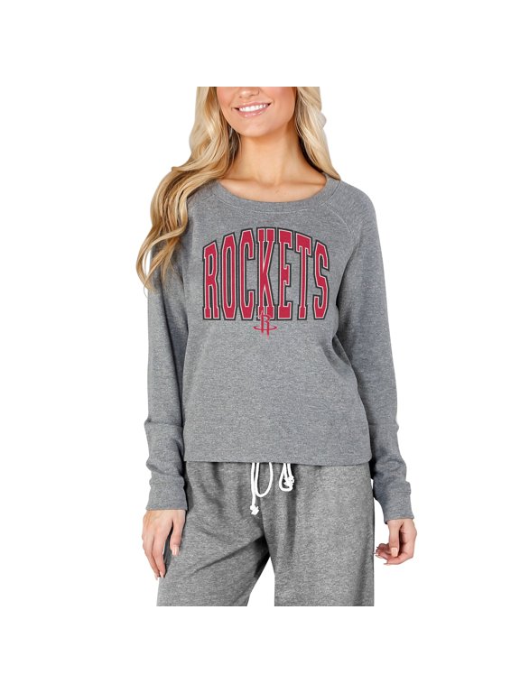 Women's Concepts Sport Gray Houston Rockets Mainstream Terry Long Sleeve Top