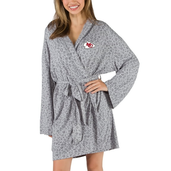 Women's Concepts Sport Gray Kansas City Chiefs Frill Hacci Knit Robe