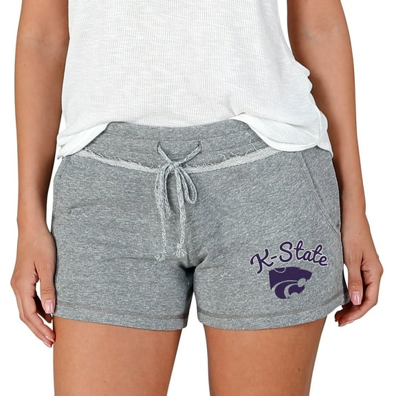 Women's Concepts Sport Gray Kansas State Wildcats Mainstream Terry Shorts