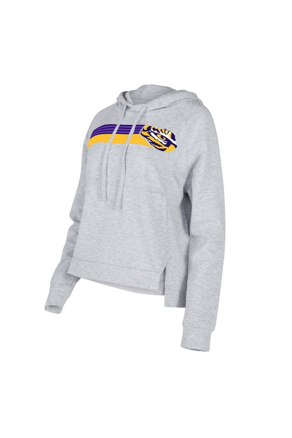 Women's Concepts Sport Gray LSU Tigers Cedar-Tri-Blend Raglan Pullover Hoodie