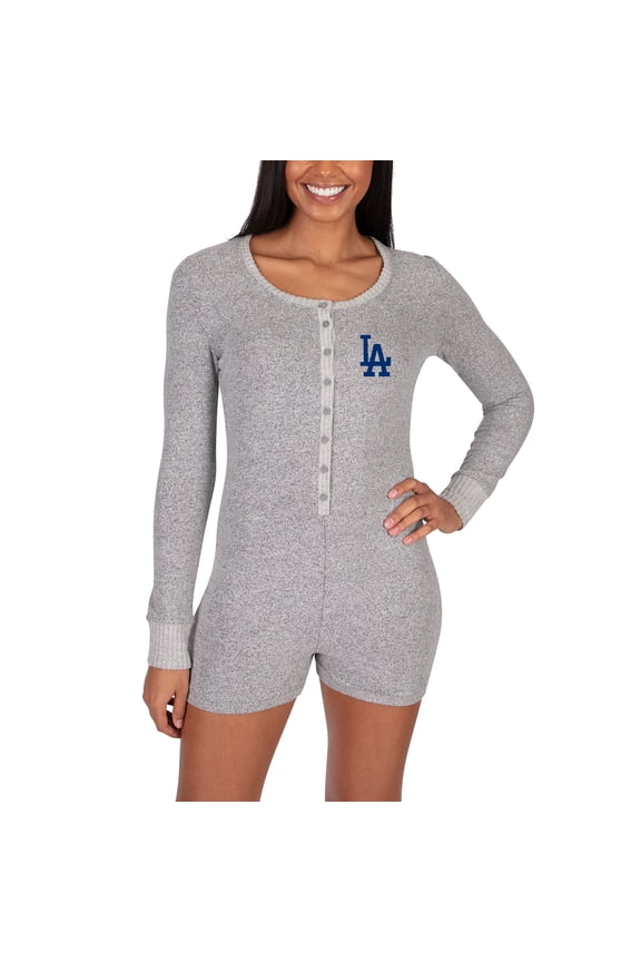 Women's Concepts Sport Gray Los Angeles Dodgers Venture Sweater Romper