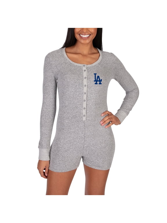 Women's Concepts Sport Gray Los Angeles Dodgers Venture Sweater Romper