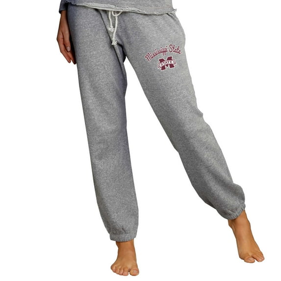 Women's Concepts Sport Gray Mississippi State Bulldogs Mainstream Knit Jogger Pants
