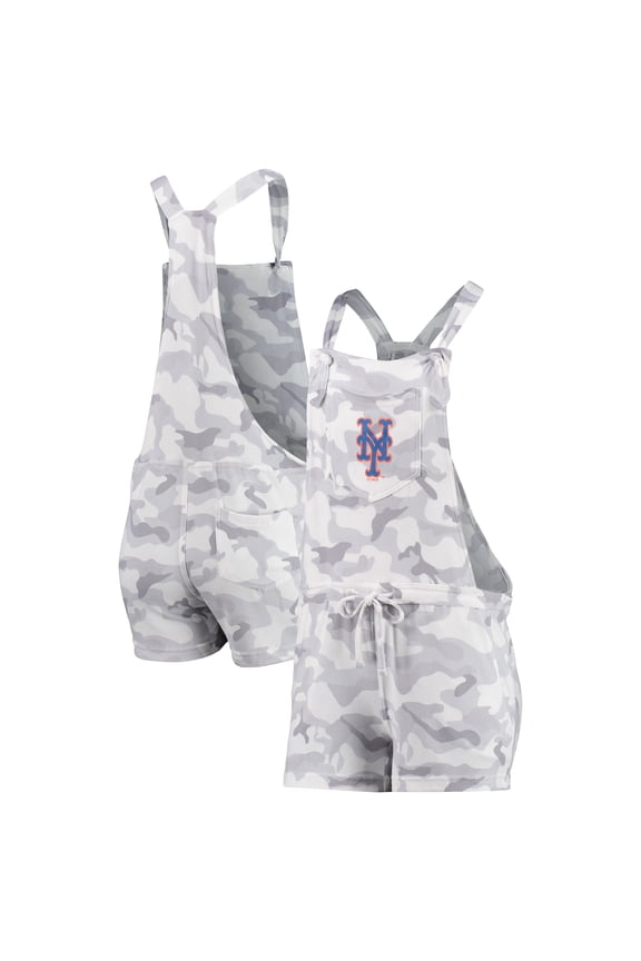 Women's Concepts Sport Gray New York Mets Camo Romper Overalls