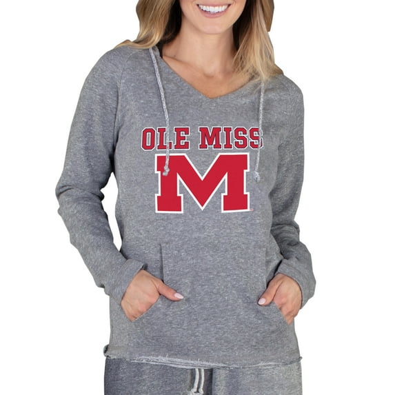 Women's Concepts Sport Gray Ole Miss Rebels Mainstream Lightweight Terry Pullover Hoodie