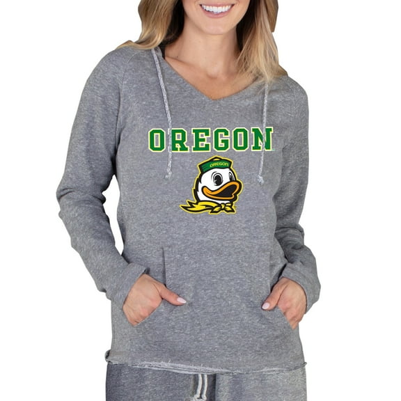 Women's Concepts Sport Gray Oregon Ducks Mainstream Lightweight Terry Pullover Hoodie