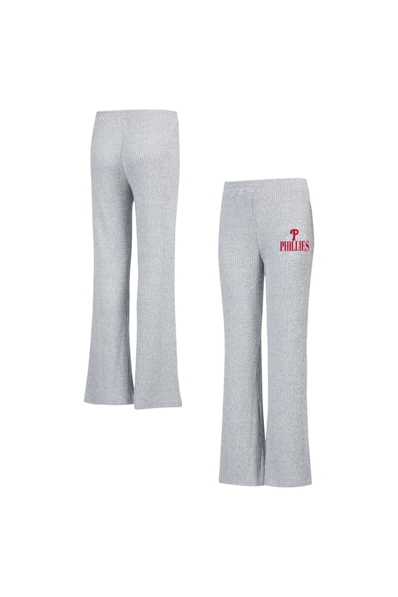 Women's Concepts Sport Gray Philadelphia Phillies Juniper Rib Knit Flare Sleep Pants