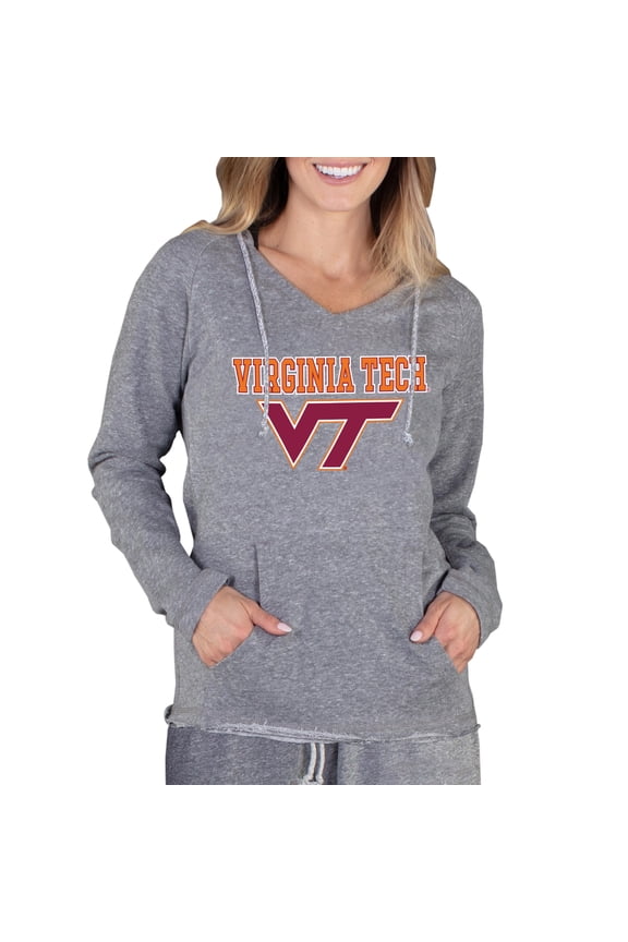 Women's Concepts Sport Gray Virginia Tech Hokies Mainstream Lightweight Terry Pullover Hoodie