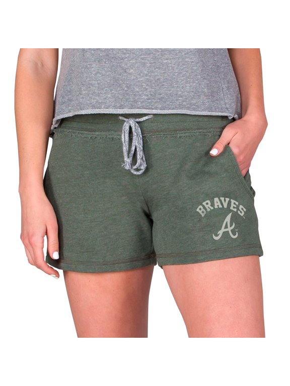 Women's Concepts Sport Green Atlanta Braves Mainstream French Terry Tri-Blend Shorts