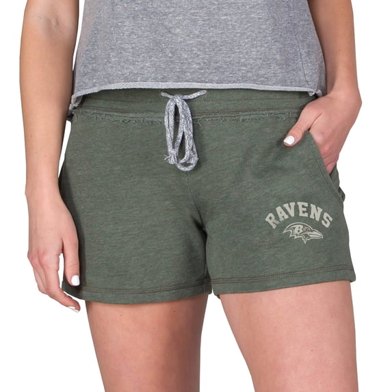 Women's Concepts Sport Green Baltimore Ravens Mainstream French Terry Tri-Blend Shorts