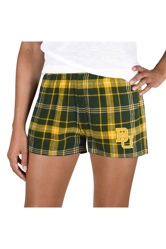 Women's Concepts Sport Green/Gold Baylor Bears Ultimate Flannel Shorts