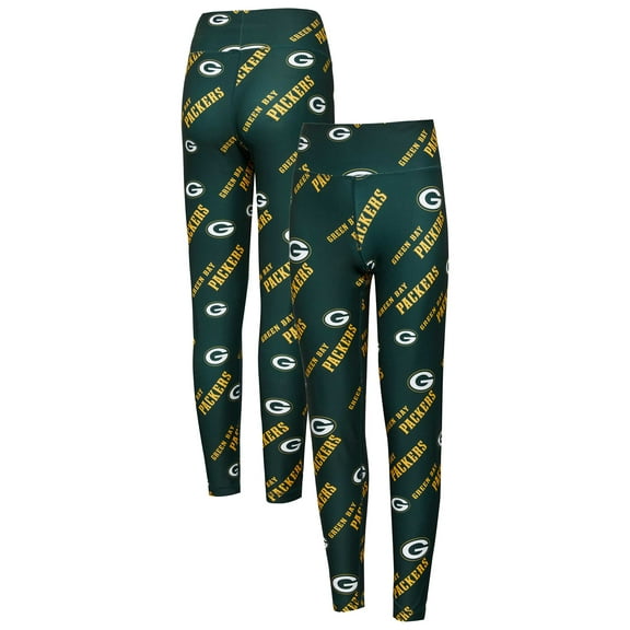 Women's Concepts Sport Green Green Bay Packers Breakthrough Allover Print Knit Sleep Leggings