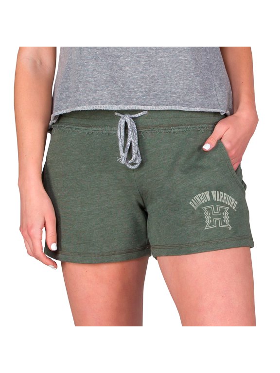 Women's-Concepts Sport Green Hawaii Rainbow Warriors Mainstream French Terry Tri-Blend Shorts