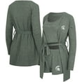 thumbnail image 1 of Women's Concepts Sport Heather Green Michigan State Spartans Rigor Three-Piece Tank, Short & Robe Set, 1 of 5
