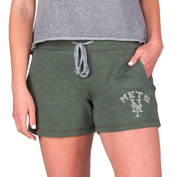 Women's Concepts Sport Green New York Mets Mainstream French Terry Tri-Blend Shorts