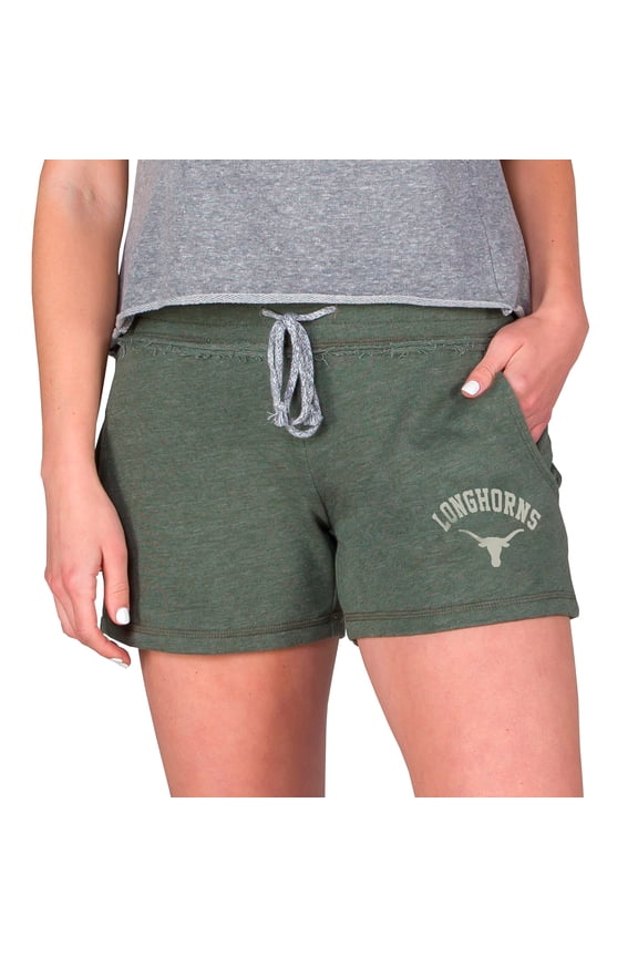 Women's-Concepts Sport Green Texas Longhorns Mainstream French Terry Tri-Blend Shorts
