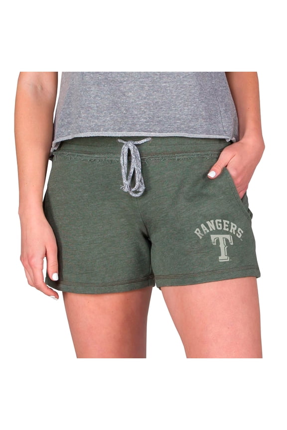 Women's Concepts Sport Green Texas Rangers Mainstream French Terry Tri-Blend Shorts
