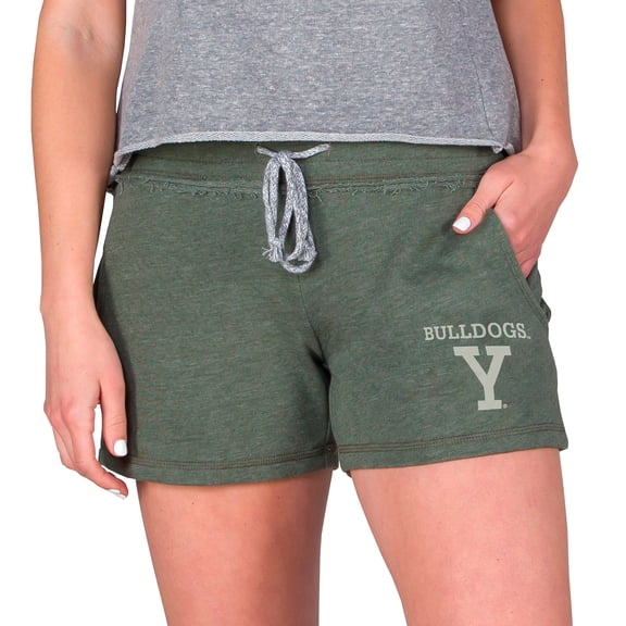 Women's-Concepts Sport Green Yale Bulldogs Mainstream French Terry Tri-Blend Shorts