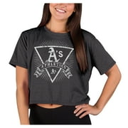 Womens-Concepts Sport Heather Charcoal Athletics Distressed Quest Boxy Cropped Top