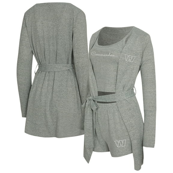 Women's Concepts Sport  Heather Gray Washington Commanders Rigor Tank, Short & Robe Set
