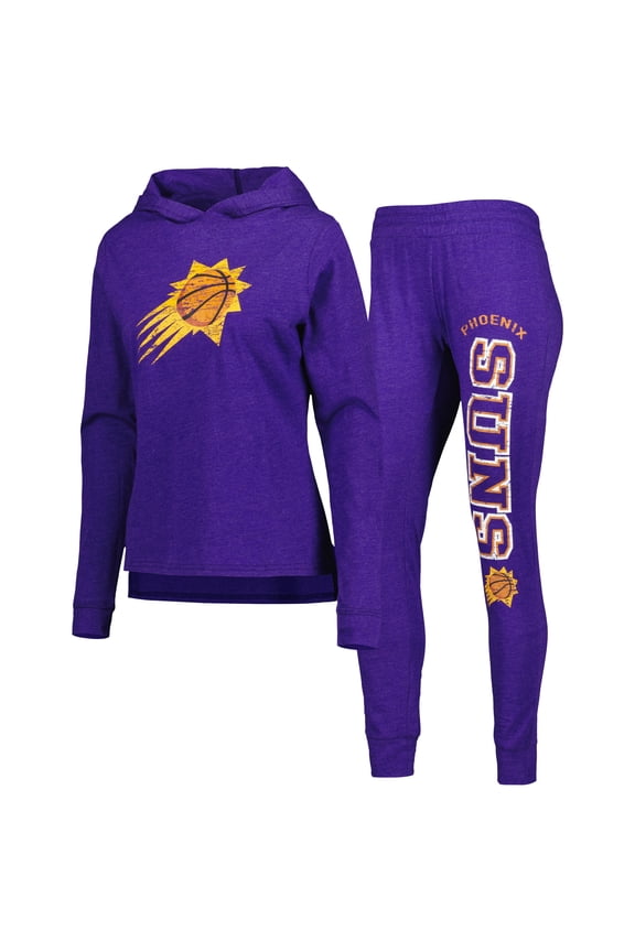Women's Concepts Sport Heather Purple Phoenix Suns Team Hoodie & Pants Sleep Set