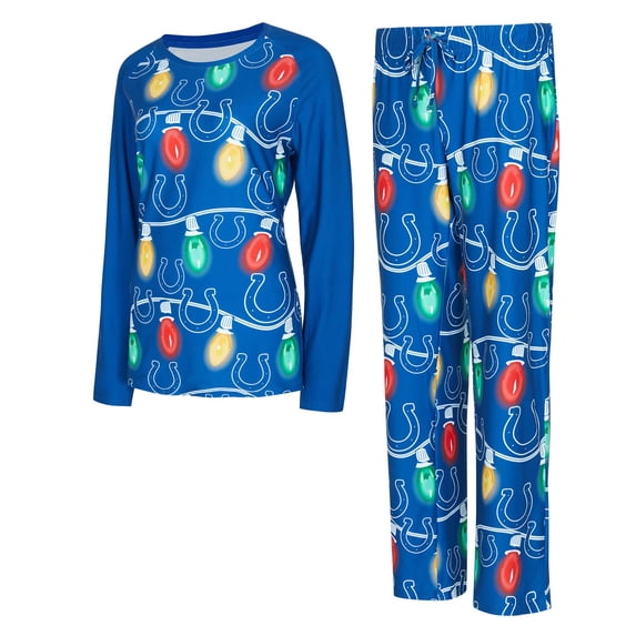 Women's Concepts Sport Indianapolis Colts Garland Knit Raglan Long Sleeve T-Shirt & Pants Set