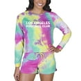 thumbnail image 1 of Women's Concepts Sport LAFC Velodrome Tie-Dye Long Sleeve Top & Shorts Set, 1 of 1