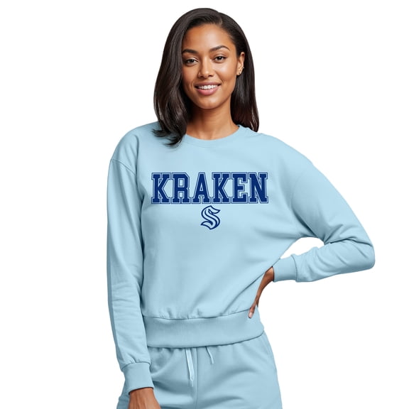 Women's Concepts Sport Light Blue Seattle Kraken Tonal Pullover Sweatshirt