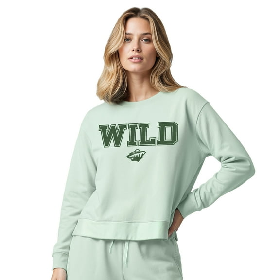 Women's Concepts Sport Light Green Minnesota Wild Tonal Pullover Tri-Blend Sweatshirt