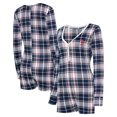 thumbnail image 1 of Women's Concepts Sport Navy Boston Red Sox Ashford Plaid V-Neck Knit Romper, 1 of 3