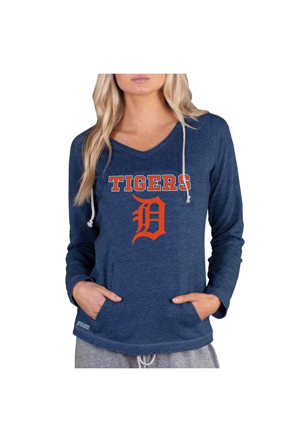 Women's Concepts Sport Navy Detroit Tigers Mainstream Terry Long Sleeve Hoodie Top