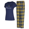 thumbnail image 1 of Women's Concepts Sport  Navy/Gold Indiana Pacers Vector Top & Flannel Pants Sleep Set, 1 of 3