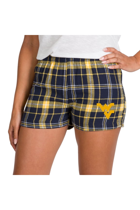 Women's Concepts Sport Navy/Gold West Virginia Mountaineers Ultimate Flannel Shorts