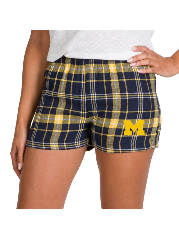 Women's Concepts Sport Navy/Maize Michigan Wolverines Ultimate Flannel Shorts