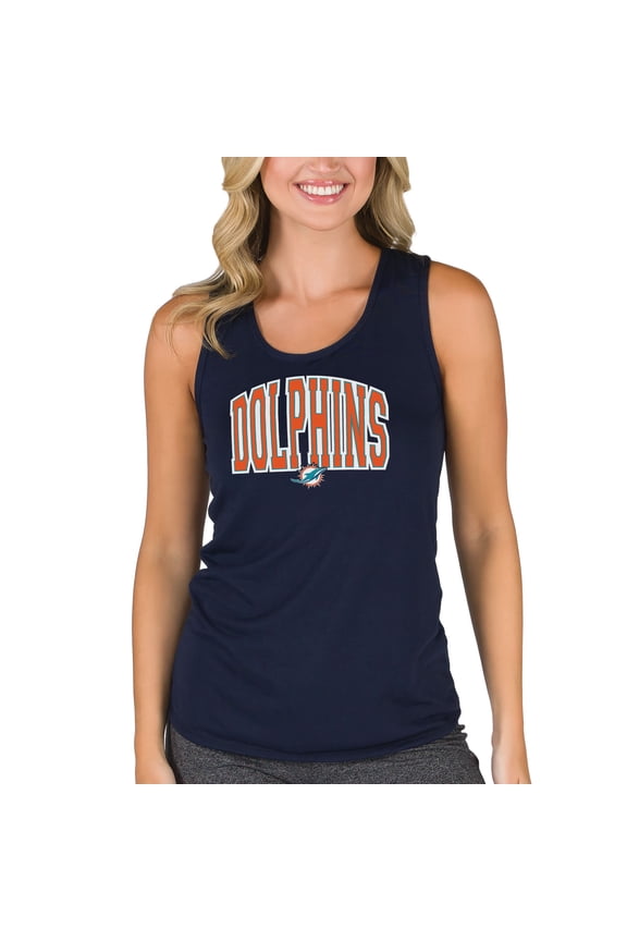 Women's Concepts Sport Navy Miami Dolphins Marathon Racer Back Tank Top