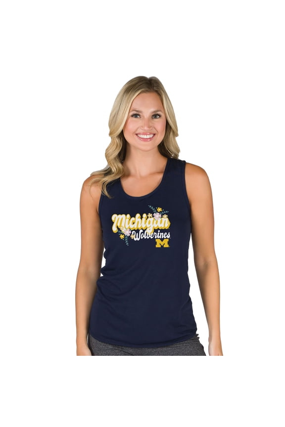 Women's Concepts Sport Navy Michigan Wolverines Marathon Racerback Tank Top