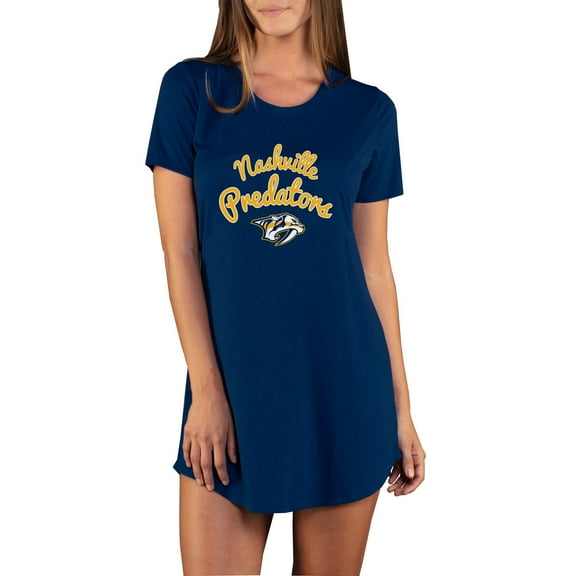 Women's Concepts Sport Navy Nashville Predators Marathon Knit Nightshirt