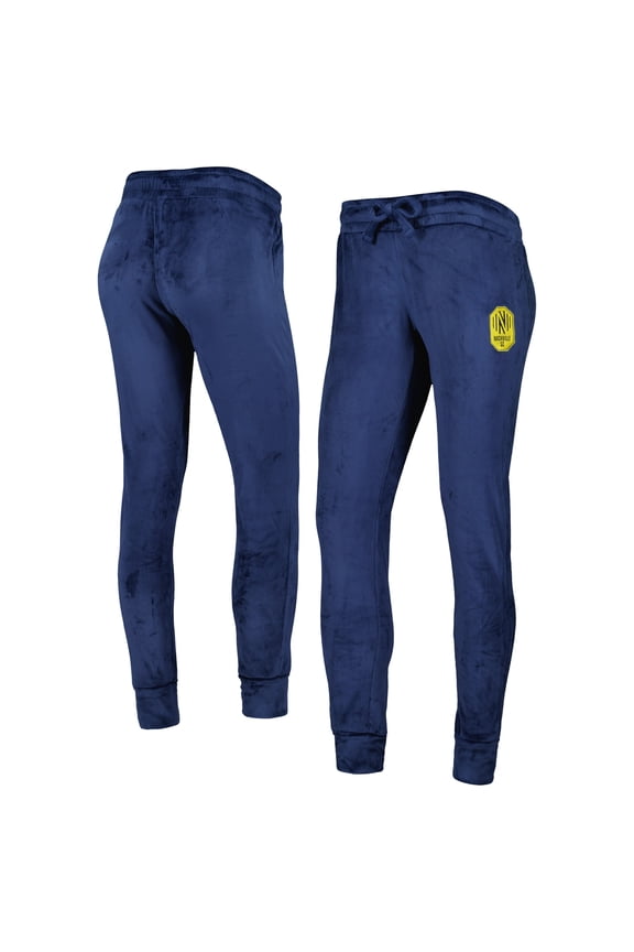 Women's Concepts Sport Navy Nashville SC Intermission Velour Cuffed Pants