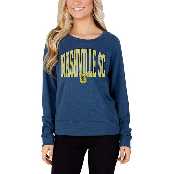 Women's Concepts Sport Navy Nashville SC Mainstream Terry Long Sleeve Top