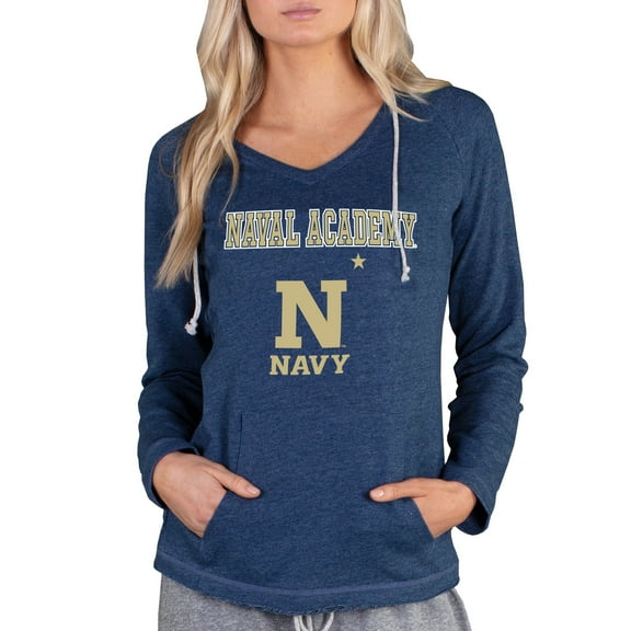 Women's Concepts Sport Navy Navy Midshipmen Mainstream Lightweight Terry Pullover Hoodie