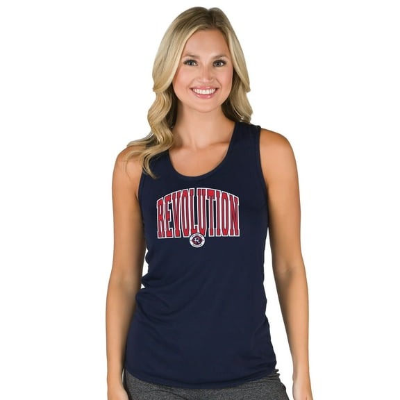 Women's Concepts Sport Navy New England Revolution Marathon Racerback Scoop Neck Tank Top