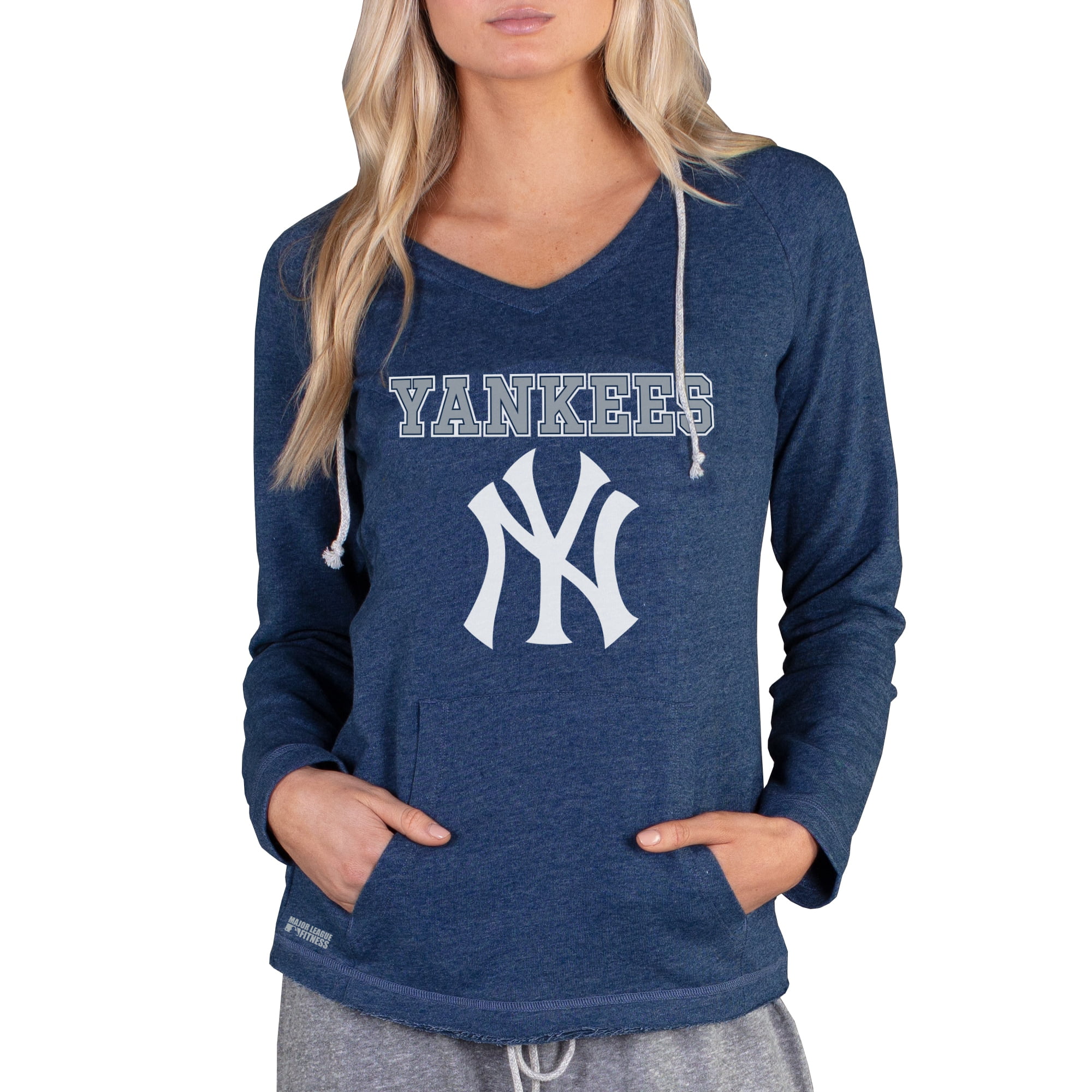 Women's Concepts Sport Navy New York Yankees Mainstream Terry Long Sleeve  Hoodie Top 