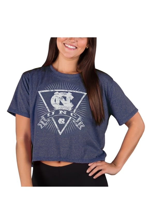 Women's Concepts Sport Navy North Carolina Tar Heels Quest Knit Crop Top
