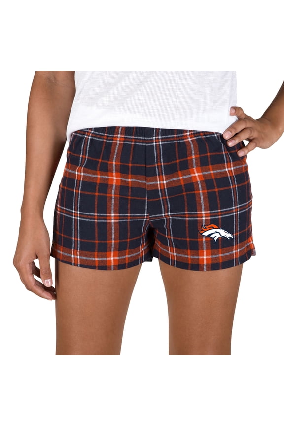 Women's Concepts Sport Navy/Orange Denver Broncos Ultimate Flannel Shorts