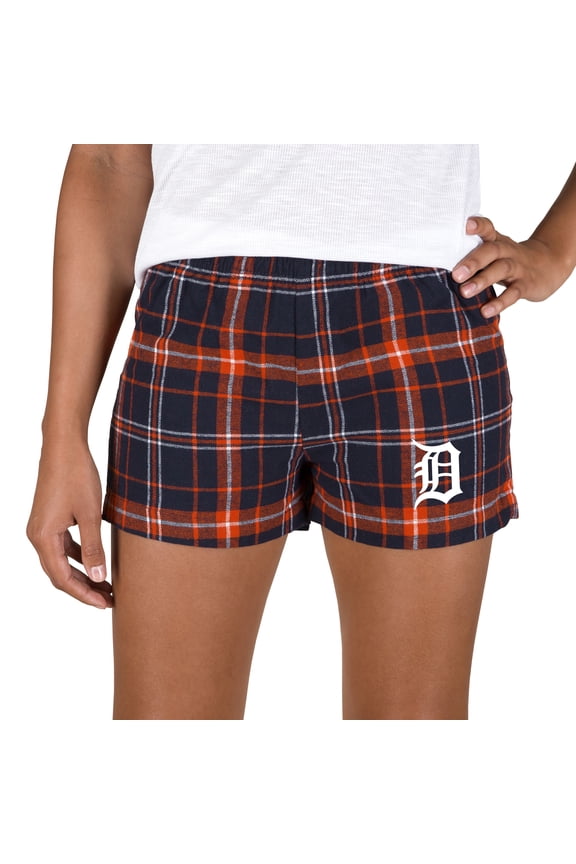 Women's Concepts Sport Navy/Orange Detroit Tigers Ultimate Flannel Shorts