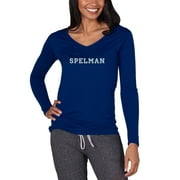 Women's Concepts Sport Navy Spelman College Jaguars Marathon Knit Long Sleeve V-Neck T-Shirt