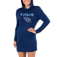 thumbnail image 1 of Women's Concepts Sport Navy Tennessee Titans Gather Long Sleeve Hoodie Nightshirt, 1 of 1